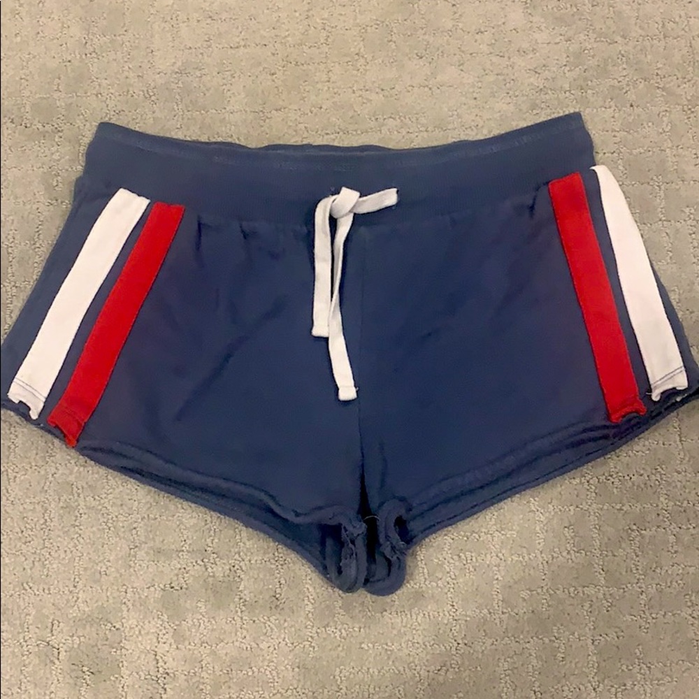 Blue striped shorts